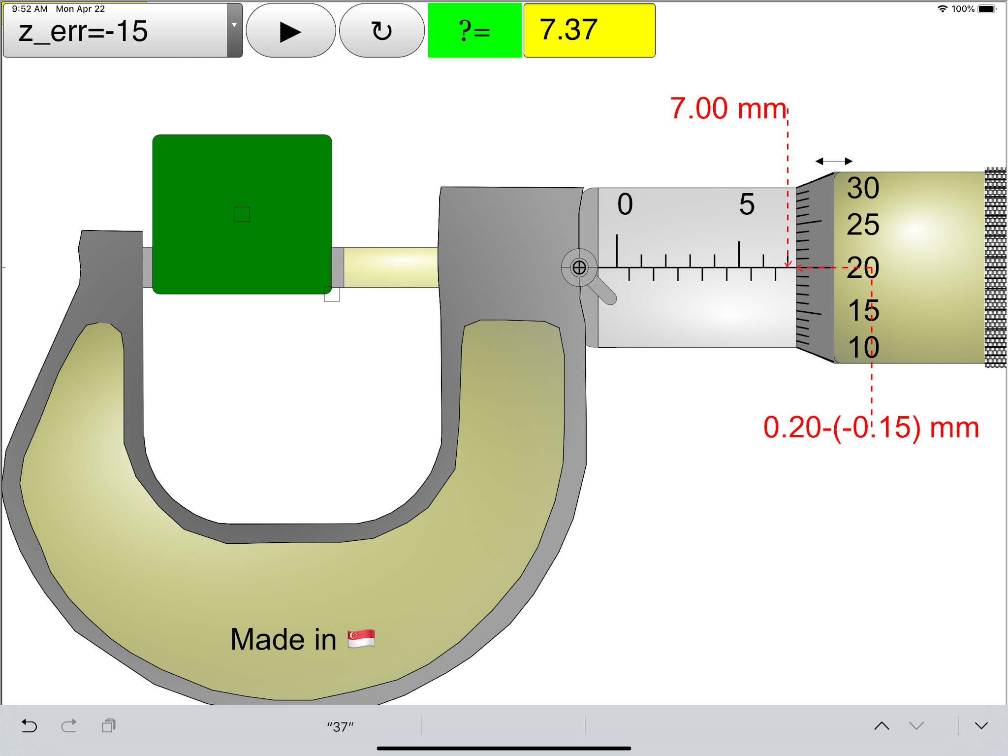 Micrometer App version Full screen JavaScript HTML5 Applet